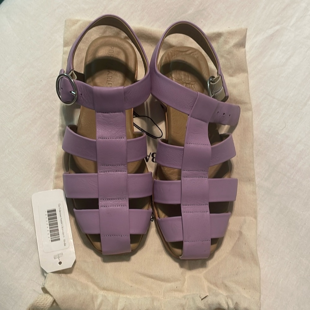 Poppy Barley The Fisherman Sandal ultraviolet size 8 leather